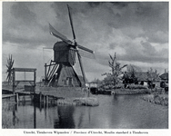 95002 Gezicht op de watermolen De Trouwe Wachter (Dwarsdijk 12) te Tienhoven; met links een polderschut. N.B. De ...
